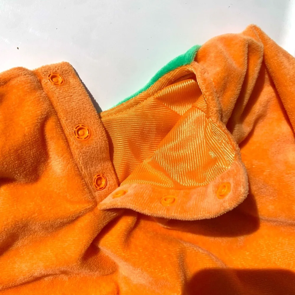 Pumpkin Plush Baby Costume - Orange Jack-o'-Lantern Size 12-18 Months - Picture 12 of 15